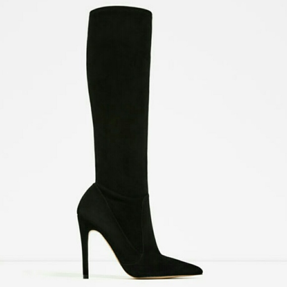 ZARA 100% LEATHER  HIGH HEEL KNEE BOOT BRAND NEW WITH TAGS - Picture 6 of 8